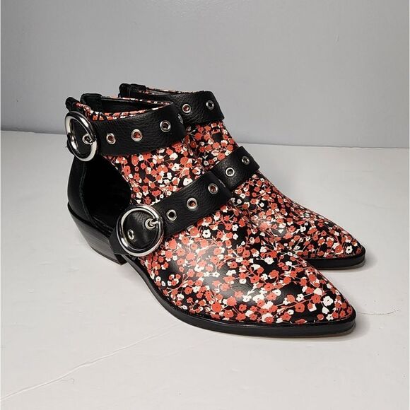 Rebecca Minkoff Kianna Cutout women Floral Bootie shoes Size 5.5 New - Picture 2 of 5